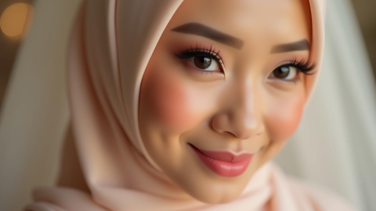 Hasil solekan sanding yang menawan pada seorang pengantin Melayu