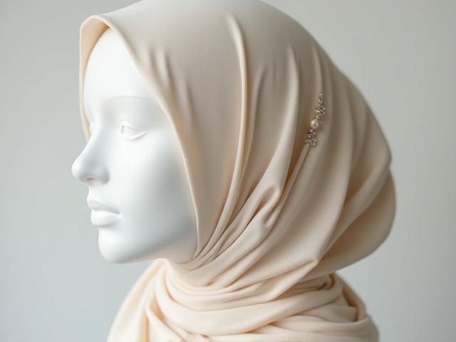 Reka bentuk hijab pengantin moden yang rumit dan elegan